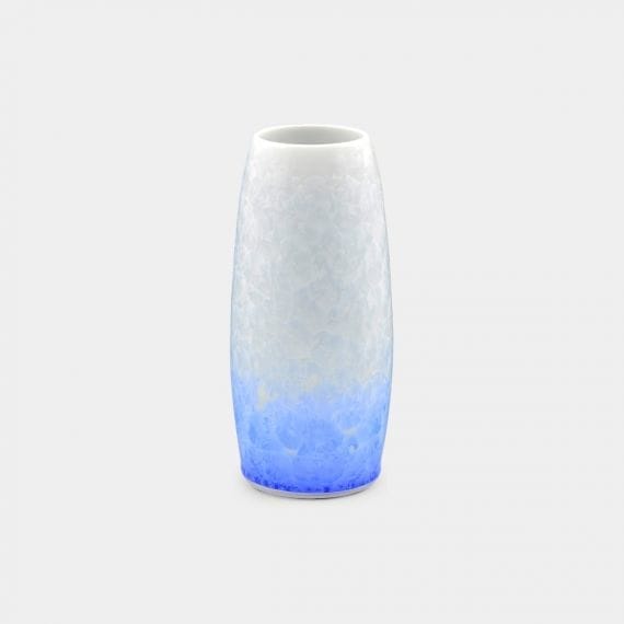 【京焼-清水焼】陶葊 花結晶 (白地青) 花瓶