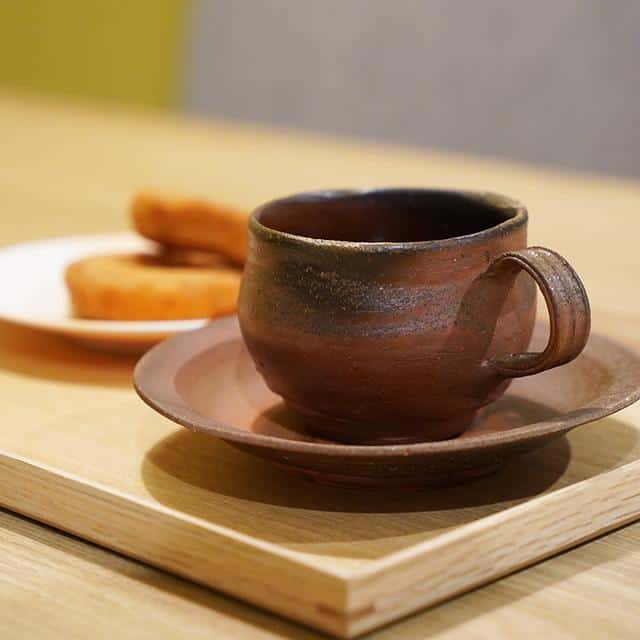 【備前焼】恒枝直豆 (陶芸家) コーヒーカップ&ソーサー