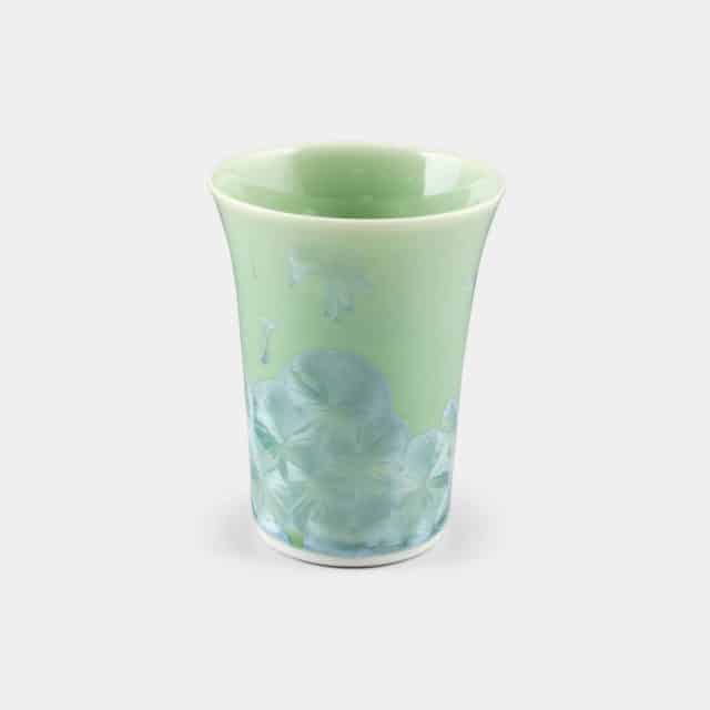 【京焼-清水焼】陶葊 花結晶 (緑) フリーカップ