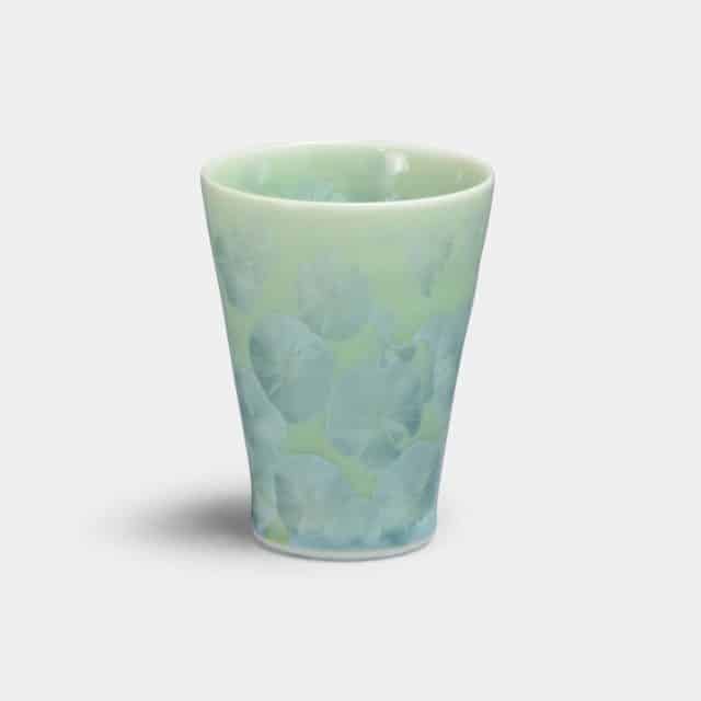 【京焼-清水焼】陶葊 花結晶 (緑) 小カップ