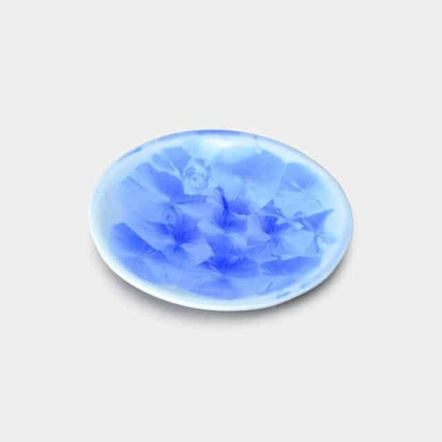 【京焼-清水焼】陶葊 花結晶 (青) 三寸皿