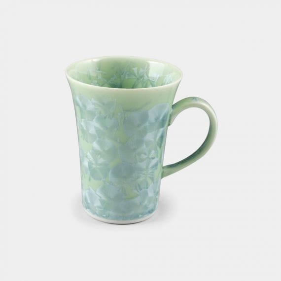 陶葊 花結晶 (緑) マグカップ【京焼-清水焼】