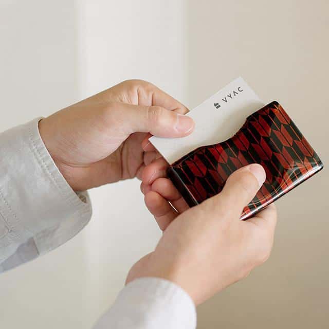 【越前漆器】土直漆器 うるしの名刺入れ VYAC CARD CASE 青海波