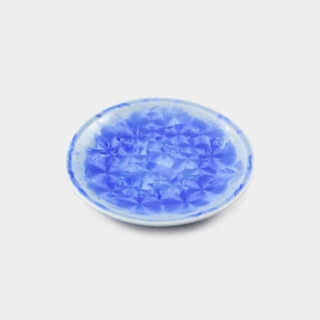 【京焼-清水焼】陶葊 花結晶 (青) 銘々皿
