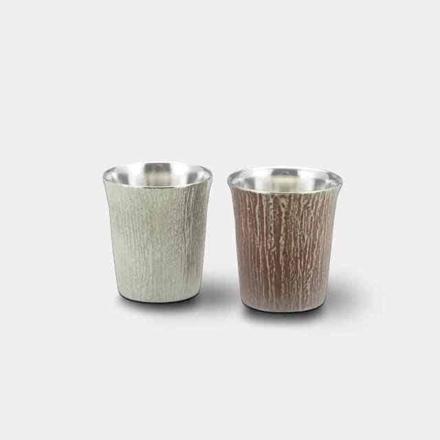 【大阪浪華錫器】大阪錫器 ぐい呑 松風紅白セット
